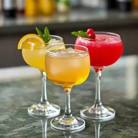 coquetéis com pouco ou nenhum álcool