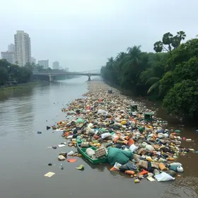 lixo no rio Pinheiros